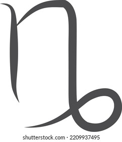Capricorn line icon. Zodiac symbol. Esoteric sign