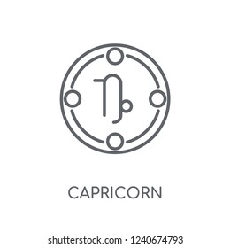 Capricorn linear icon. Modern outline Capricorn logo concept on white background from ASTRONOMY collection. Suitable for use on web apps, mobile apps and print media.