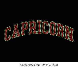 Capricorn Logo Vector Rhinestone t-shirt design