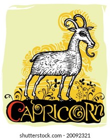 Capricorn on the flower field