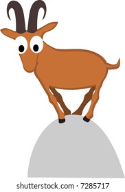 Capricorn on hilltop - vector.