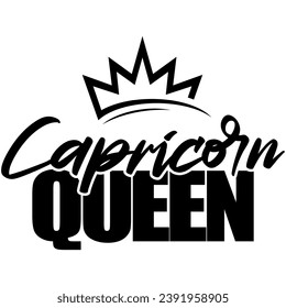 capricorn queen black vector graphic design and cut file