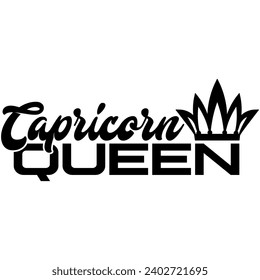 capricorn queen black vector graphic design and cut file