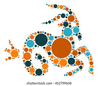 Capricorn shape vector design by color point