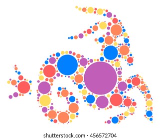 Capricorn shape vector design by color point