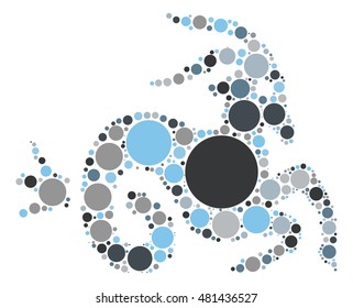 Capricorn shape vector design by color point