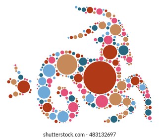 Capricorn shape vector design by color point