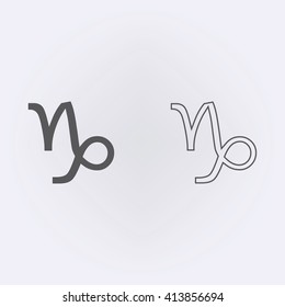 Capricorn sign . Vector illustration
