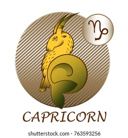 Capricorn Sign Zodiac Cartoon Style Icon Stock Vector (Royalty Free ...