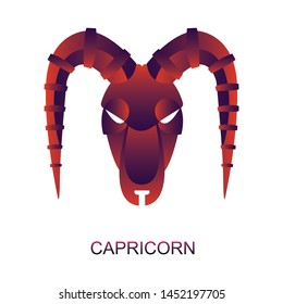 Capricorn star sign with different colors on white background. Vector horoscope zodiac star icon.Vector astrology sign.