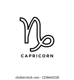 Capricorn symbol icon vector illustration.