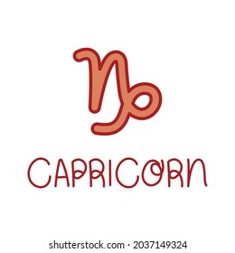 capricorn symbol illustration over white