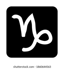 Capricorn symbol on white background. Vector illustration.