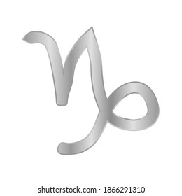 Símbolo de capricornio sobre fondo blanco. Ilustración vectorial.
