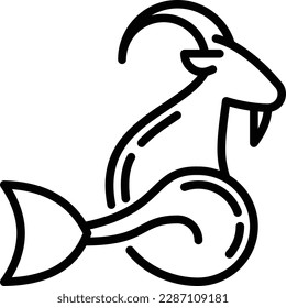 Capricorn thin line icon. Modern vector illustration of astrological sign for horoscope.
