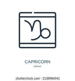 capricorn thin line icon. sagittarius, taurus linear icons from zodiac concept isolated outline sign. Vector illustration symbol element for web design and apps.