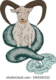 Capricorn vector and flower of Horoscope Symbols Astrology Icons Collection.Zodiac signs such as a aries, taurus, gemini, cancer, leo, virgo, libra, scorpio, sagittarius, capricorn, aquarius, pisces. 