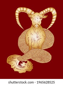 Capricorn vector and flower of Horoscope Symbols Astrology Icons Collection.Zodiac signs such as a aries, taurus, gemini, cancer, leo, virgo, libra, scorpio, sagittarius, capricorn, aquarius, pisces. 