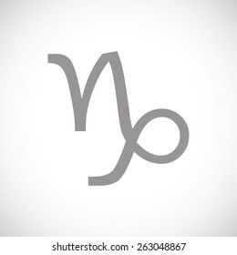 Capricorn web black icon on a white background. Vector symbol