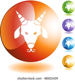 Capricorn web button isolated on a background