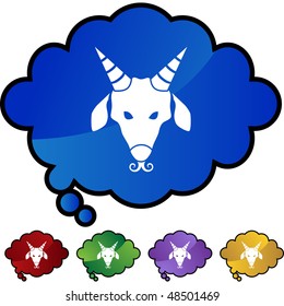 Botão da web Capricorn isolado em um fundo