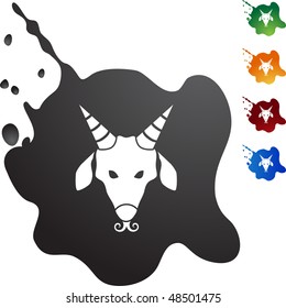 Capricorn web button isolated on a background