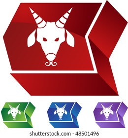 Capricorn web button isolated on a background
