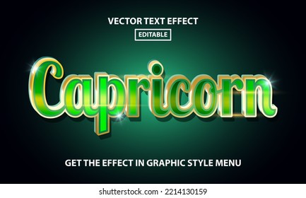 Capricorn zodiac editable text effect style