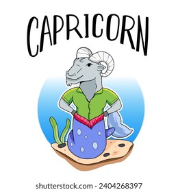 capricorn zodiac horoscope logo. suitable for stickers, news or anything else