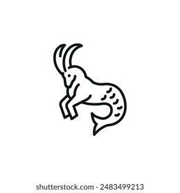 Capricorn zodiac icon. Simple Capricorn zodiac icon for social media, app, and web design. Vector illustration.