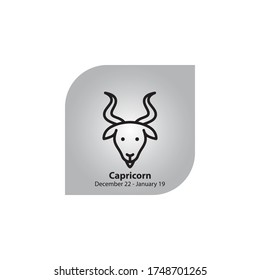 Capricorn Zodiac Icon In Trendy Design Vector Eps 10