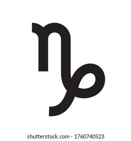 Capricorn. Zodiac sign. Astrological calendar. Zodiacal black and white vector horoscope. Line symbol