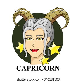 capricorn zodiac sign. astrological symbol illustration