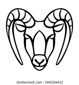 Capricorn zodiac sign, black horoscope symbol. Stylized astrological illustration.