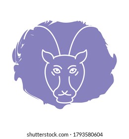capricorn zodiac sign block style icon vector illustration design
