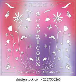 Capricorn Zodiac Sign Celestial Gradient Ombre Trendy Hintergrund