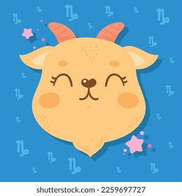 capricorn zodiac sign cute icon