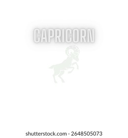 Símbolo Zodíaco Capricórnio com Texto Brilhante