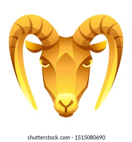 Capricorn zodiac sign, golden horoscope symbol. Stylized astrological illustration.