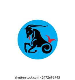 Capricorn zodiac sign a high quality vector eps format with blue background