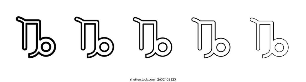 Capricorn zodiac sign icon black and white vector sign