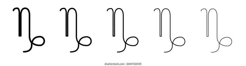 Ícone do signo do zodíaco de Capricórnio ilustração plana definir logotipo