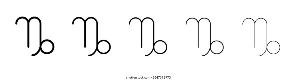 Ícone do signo do zodíaco de Capricórnio ilustração plana definir logotipo