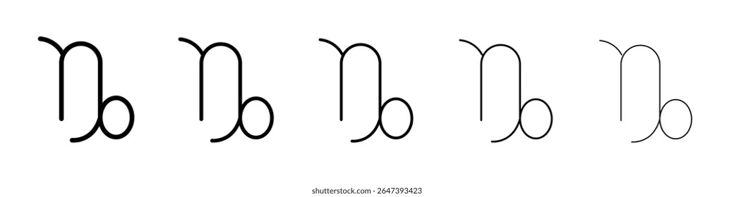 Ícone do signo do zodíaco de Capricórnio ilustração plana definir logotipo