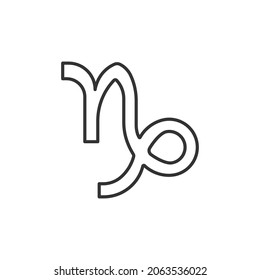 Capricorn zodiac sign icon isolated on background. Astrology symbol modern, simple, vector, icon for website design, mobile app, ui. Vector Illustration