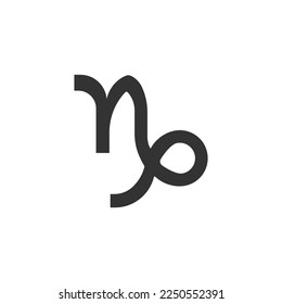 Capricorn zodiac sign icon isolated on white background. Astrology symbol modern, simple, vector, icon for website design, mobile app, ui. Vector Illustration