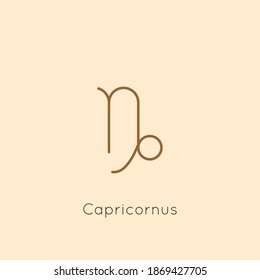 Capricorn Zodiac sign Icon in a Minimal Linear Style. Vector Horoscope Symbol for Astrology, Calendar, Tattoo, t-shirt print