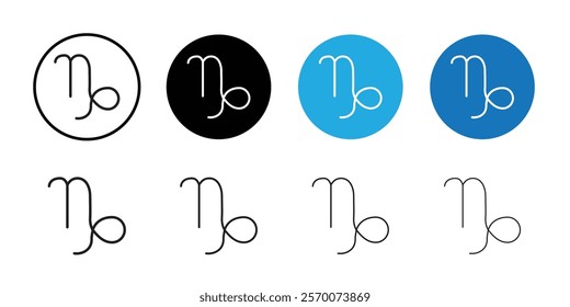 Capricorn zodiac sign icon Outline vector for web ui