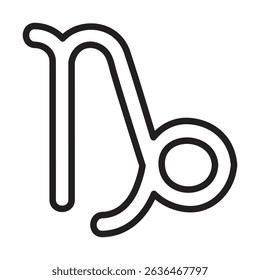 Capricorn zodiac sign icon Thin line illustration