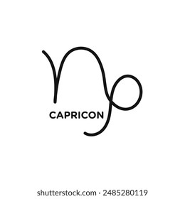 Capricorn zodiac sign icon vector set collection for web